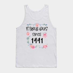 Women 30 Years Old Fabulous Since 1991 Flowers Tank Top